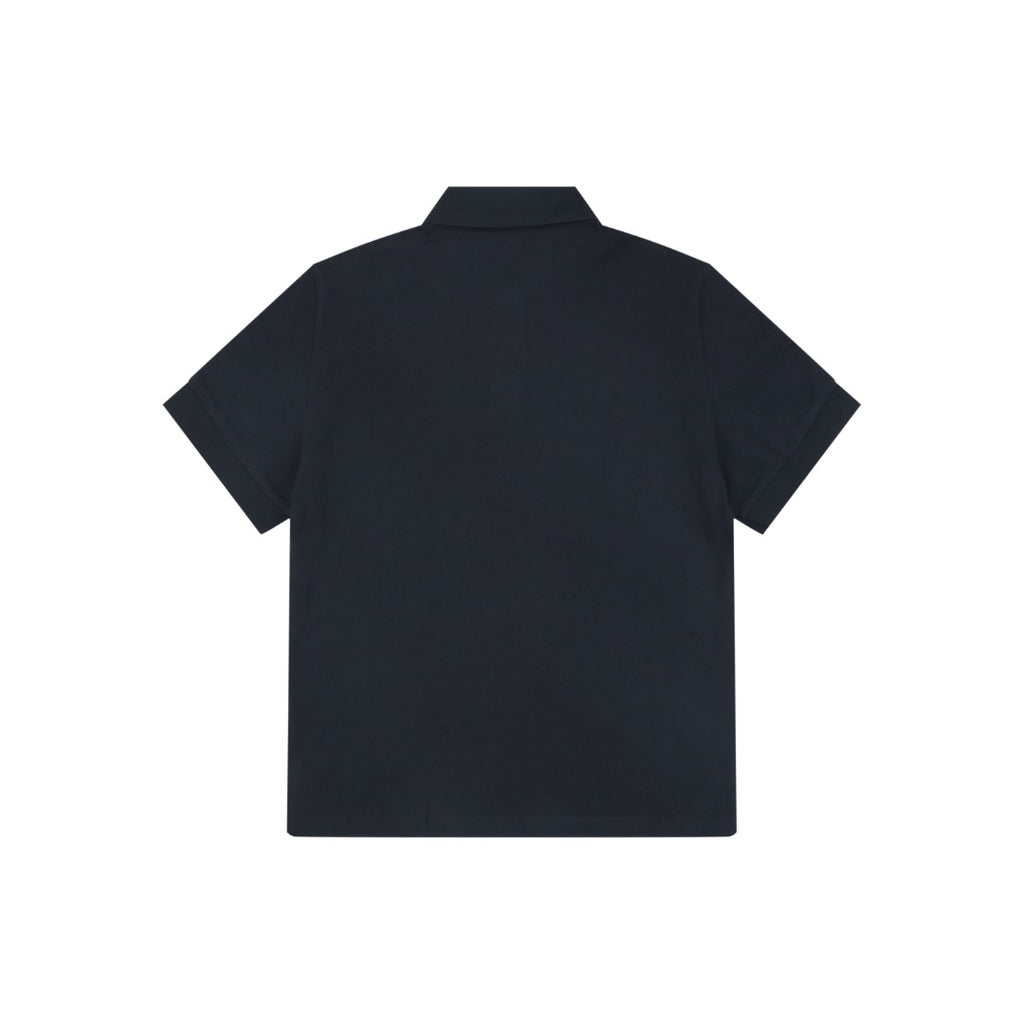 Celine Arc de Triomphe Embroidered Polo Short Sleeve — Black