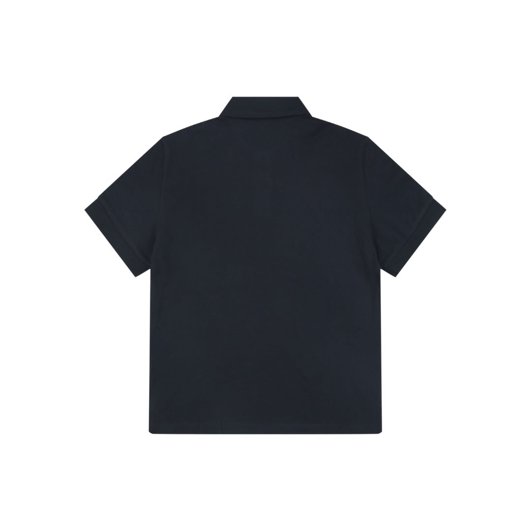 Celine Arc de Triomphe Embroidered Polo Short Sleeve — Black