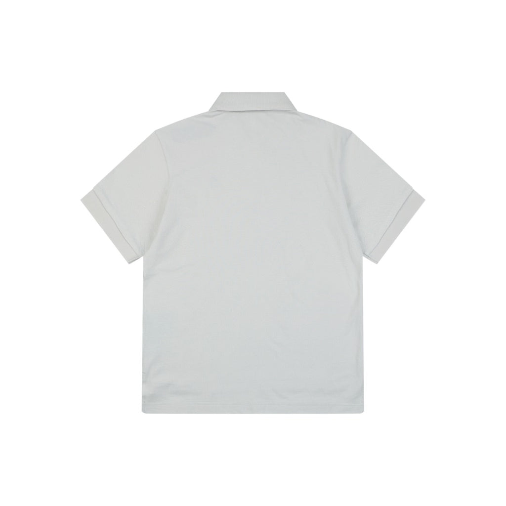 Prada Crest Badge Embroidered Polo Short Sleeve — Off White