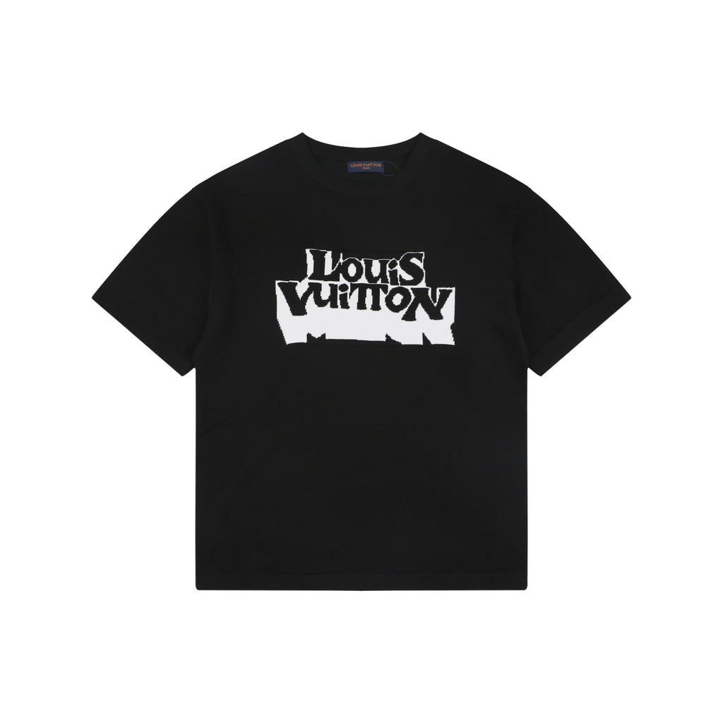 Louis Vuitton Double Shadow Monogram Jacquard Short Sleeve Tee — Black