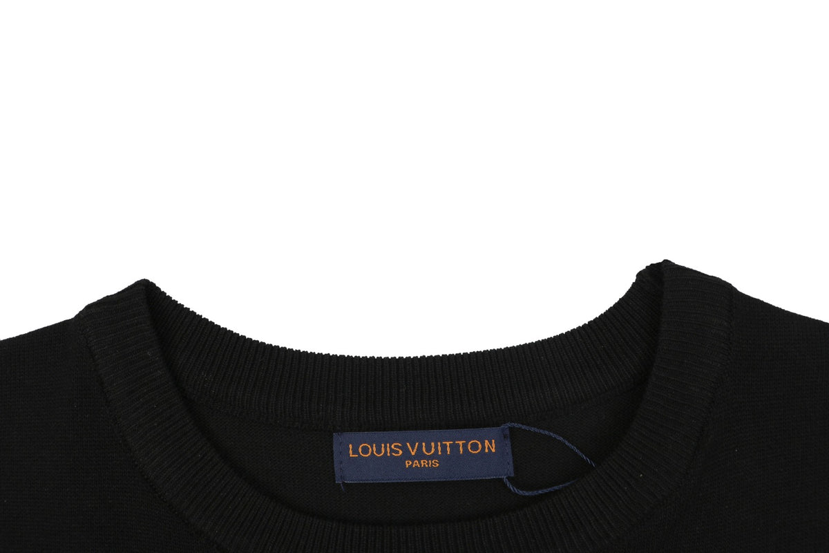 Louis Vuitton Double Shadow Monogram Jacquard Short Sleeve Tee — Black