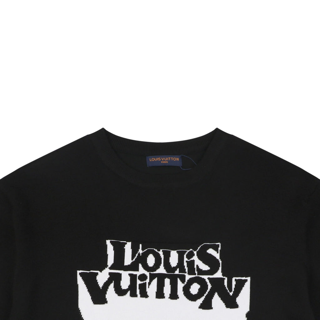 Louis Vuitton Double Shadow Monogram Jacquard Short Sleeve Tee — Black