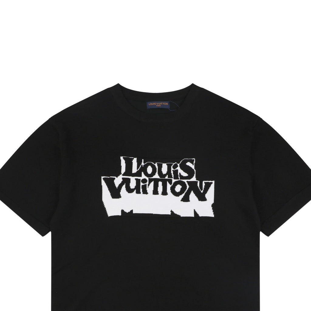 Louis Vuitton Double Shadow Monogram Jacquard Short Sleeve Tee — Black