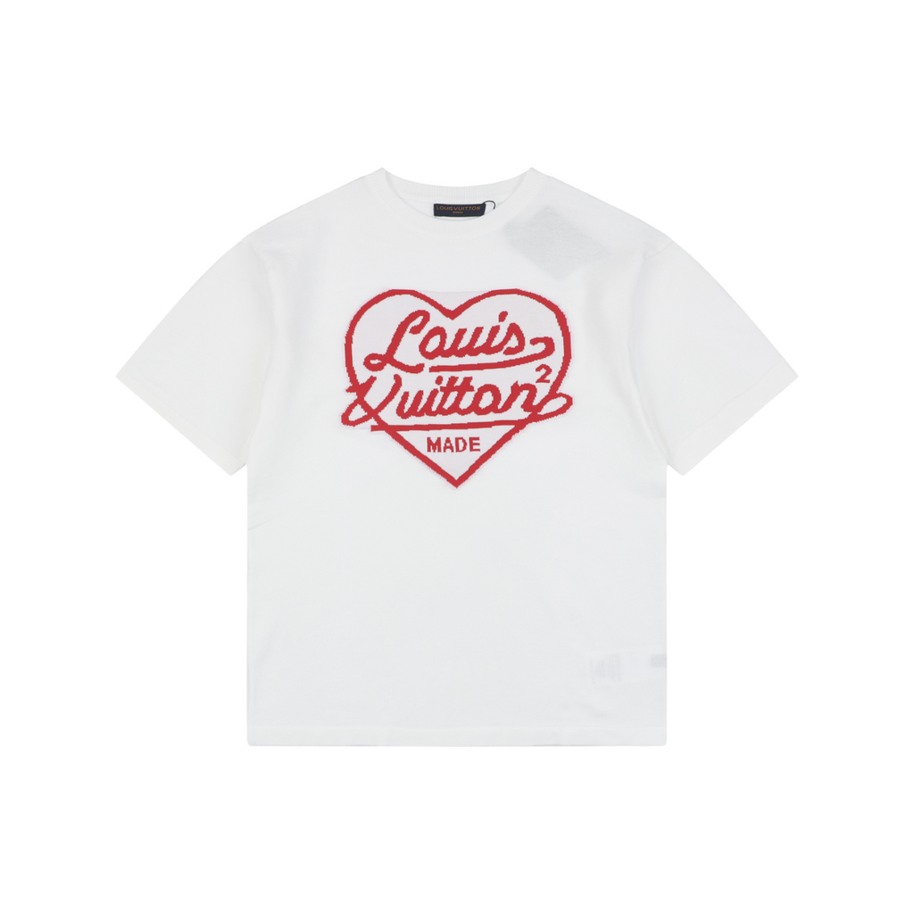 Louis Vuitton x Nigo Heart Jacquard Short Sleeve Tee — White