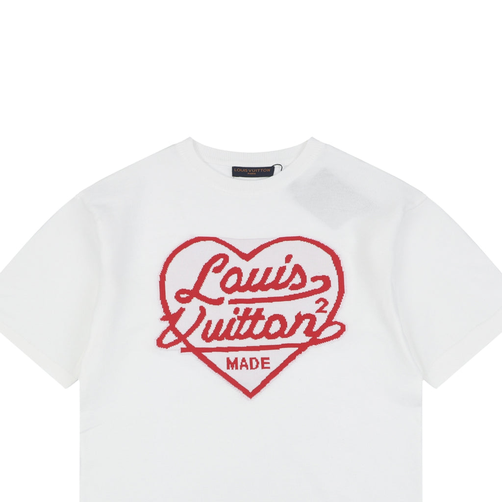 Louis Vuitton x Nigo Heart Jacquard Short Sleeve Tee — White