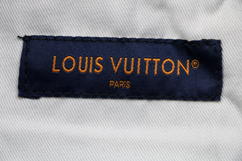 Louis Vuitton Monogram Mini Portrait Embroidered Wide-Leg Denim Jeans — Black