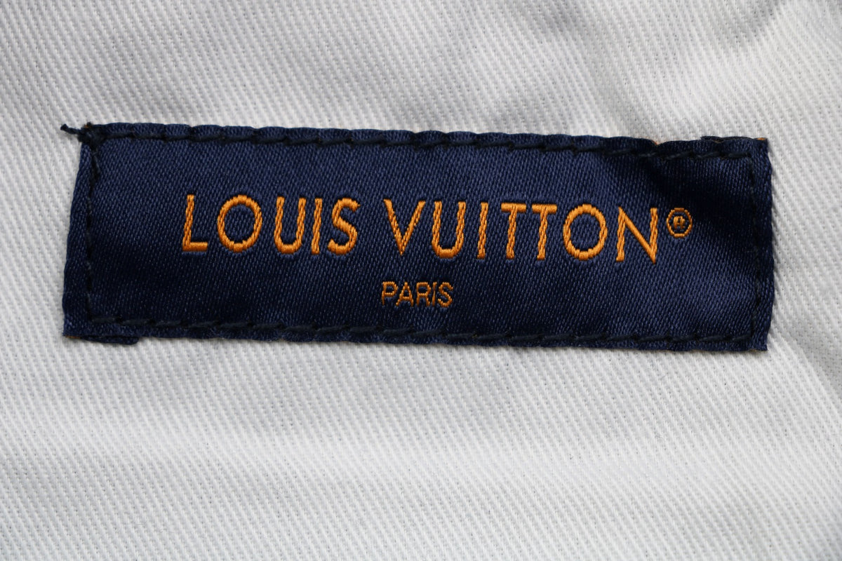 Louis Vuitton Monogram Mini Portrait Embroidered Wide-Leg Denim Jeans — Black