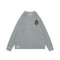 Chrome Hearts Waffle-Knit Vine Sword Crest Print Long Sleeve — Grey