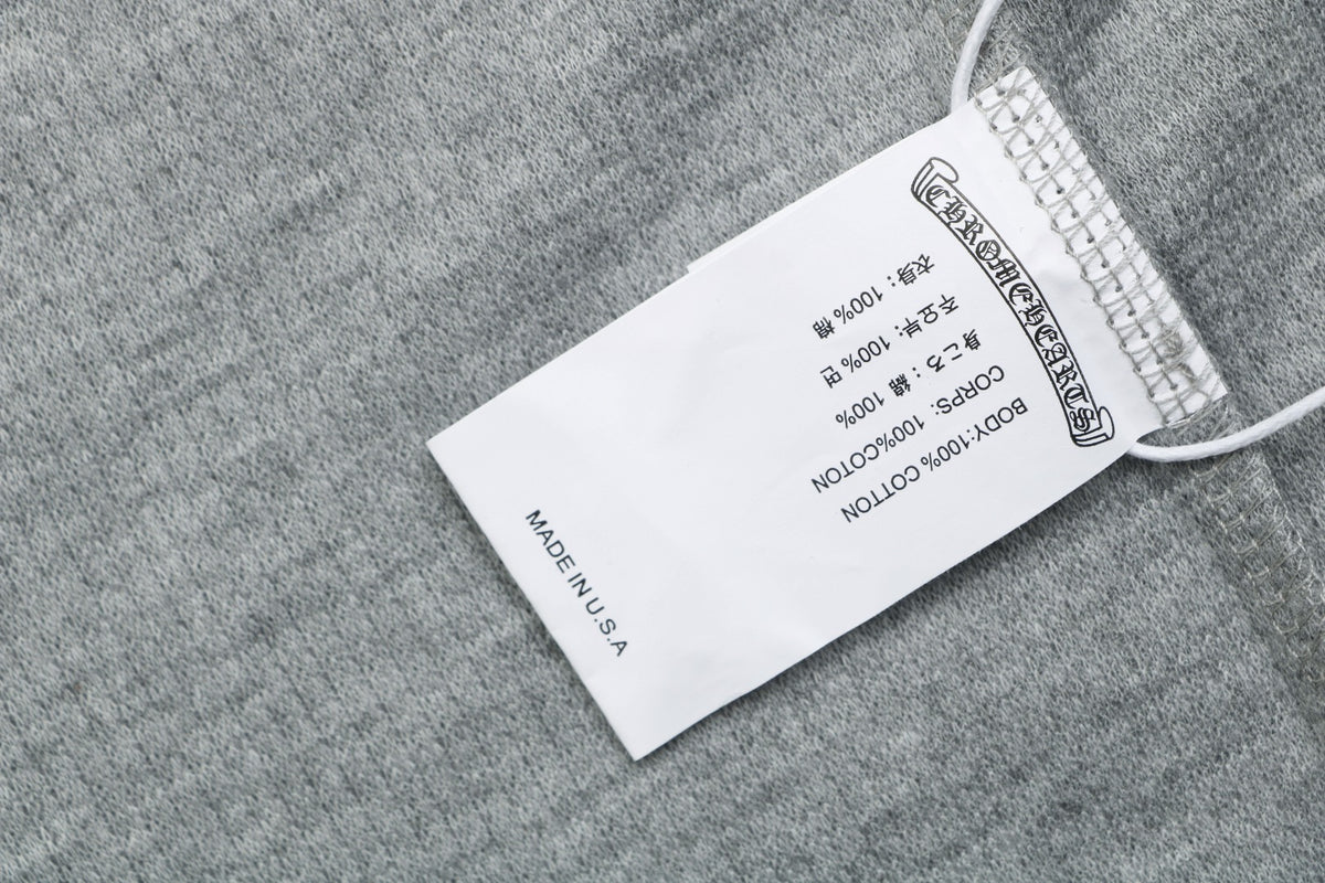 Chrome Hearts Waffle-Knit Vine Sword Crest Print Long Sleeve — Grey