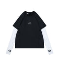 Balenciaga Reflective Ring Logo Dry-Fit Faux Two-Piece Long Sleeve — Black White