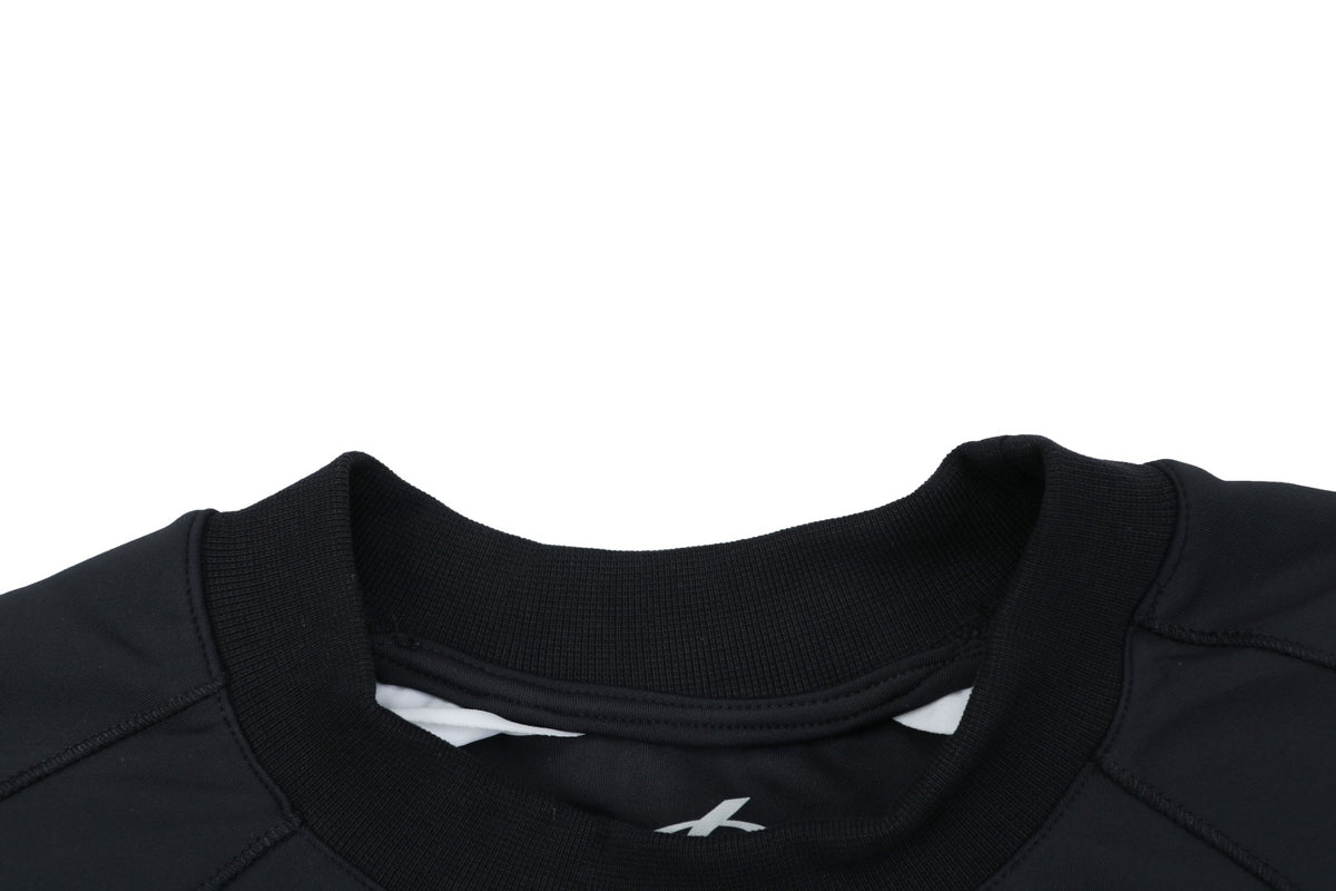 Balenciaga Reflective Ring Logo Dry-Fit Faux Two-Piece Long Sleeve — Black White