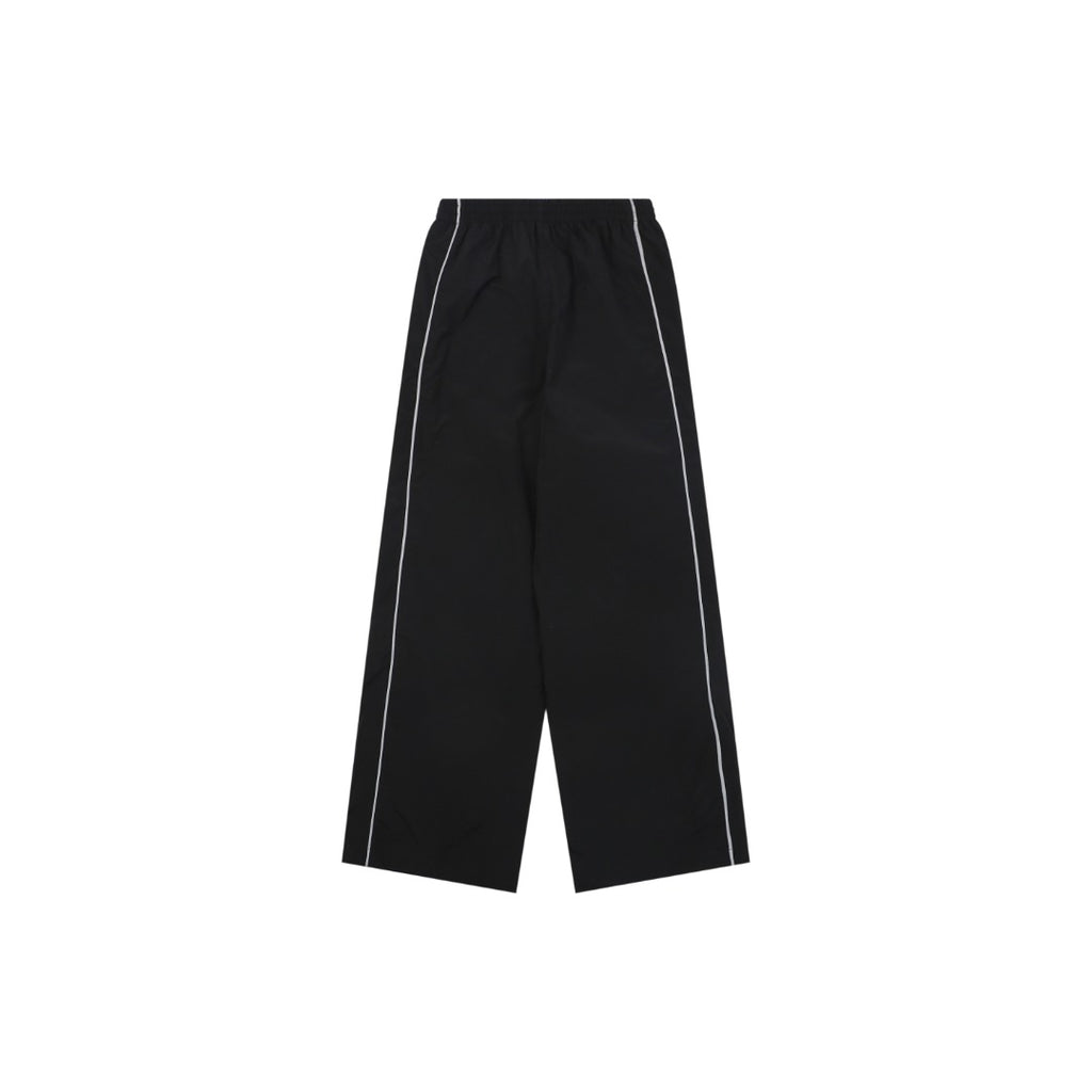 Balenciaga Wheat Crest B Logo Reflective Woven Track Pants — Black
