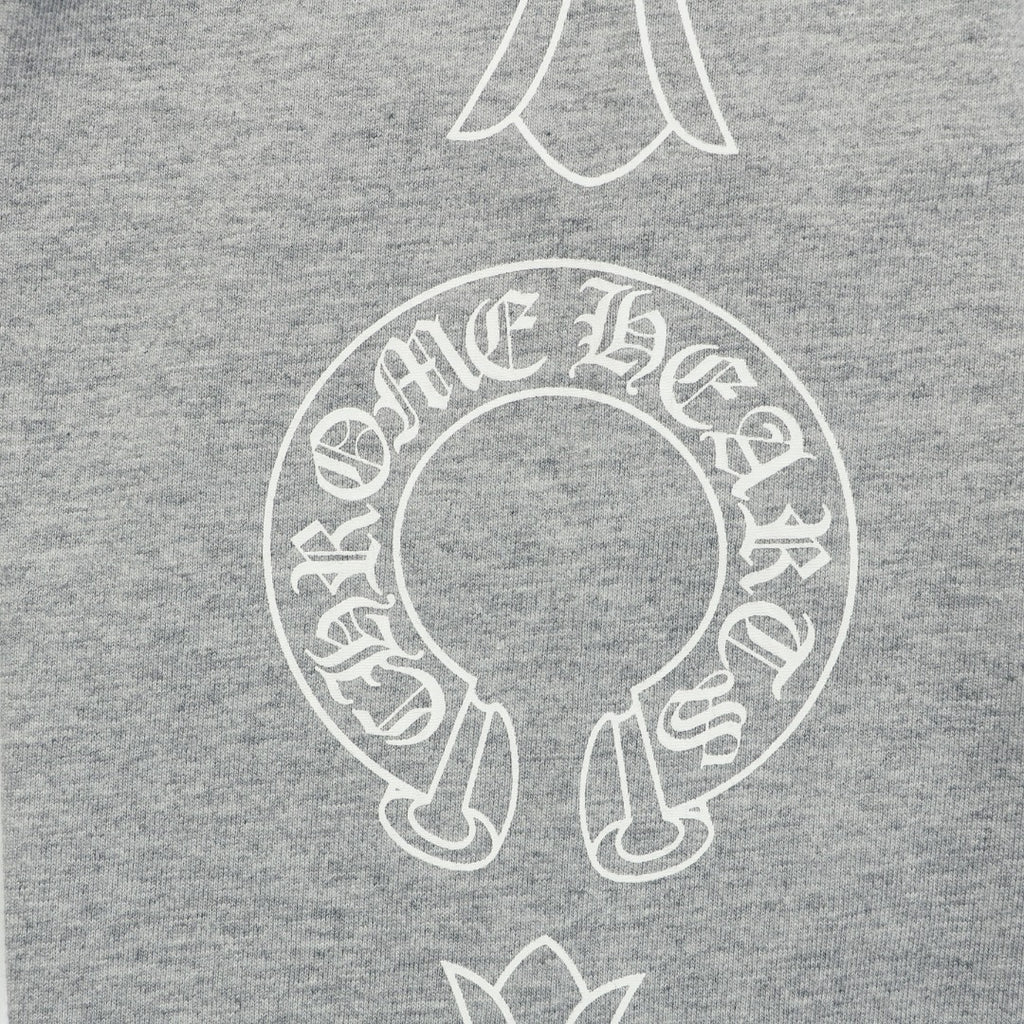 Chrome Hearts Sanskrit Collar Colorblock Raglan Long Sleeve Tee — White Grey