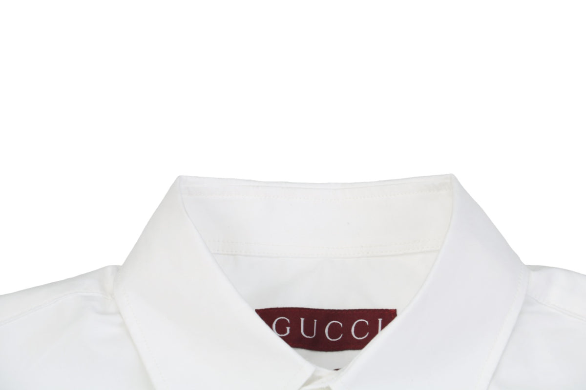 Gucci 24SS Square Frame G Letter Short Sleeve Shirt — White