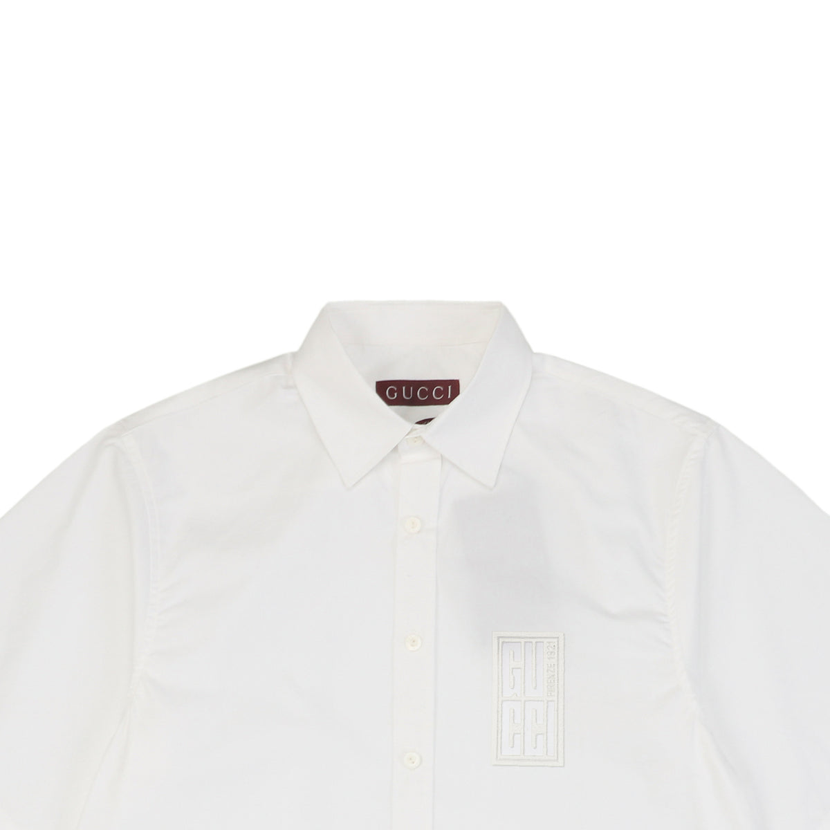 Gucci 24SS Square Frame G Letter Short Sleeve Shirt — White