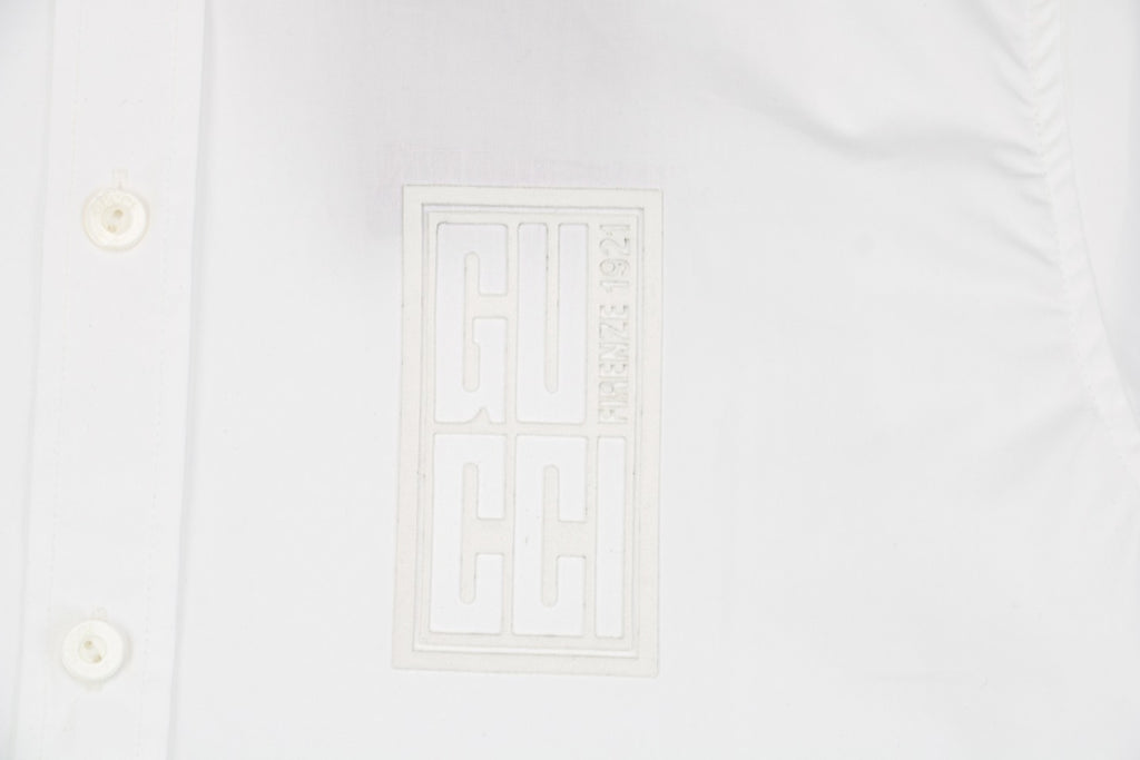 Gucci 24SS Square Frame G Letter Short Sleeve Shirt — White