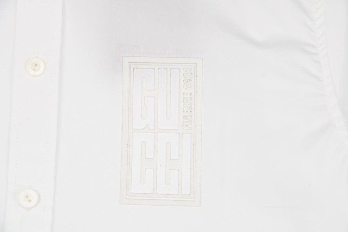 Gucci 24SS Square Frame G Letter Short Sleeve Shirt — White