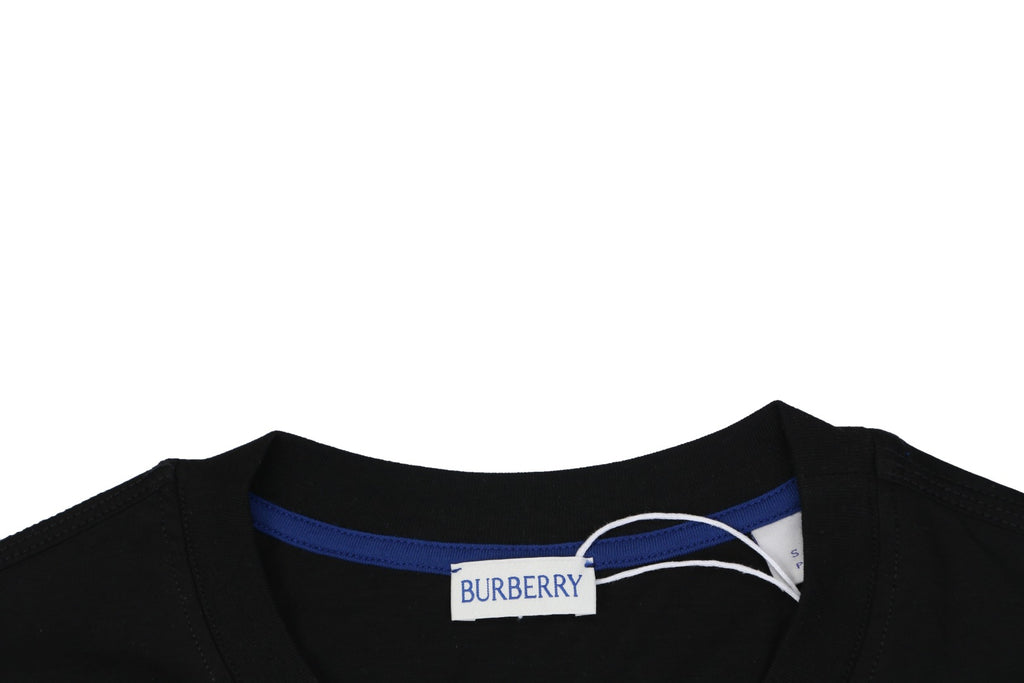 Burberry Equestrian Knight Embroidered Short Sleeve Tee — Black