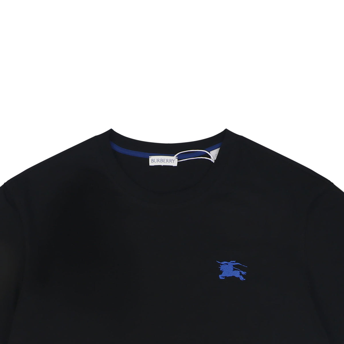 Burberry Equestrian Knight Embroidered Short Sleeve Tee — Black