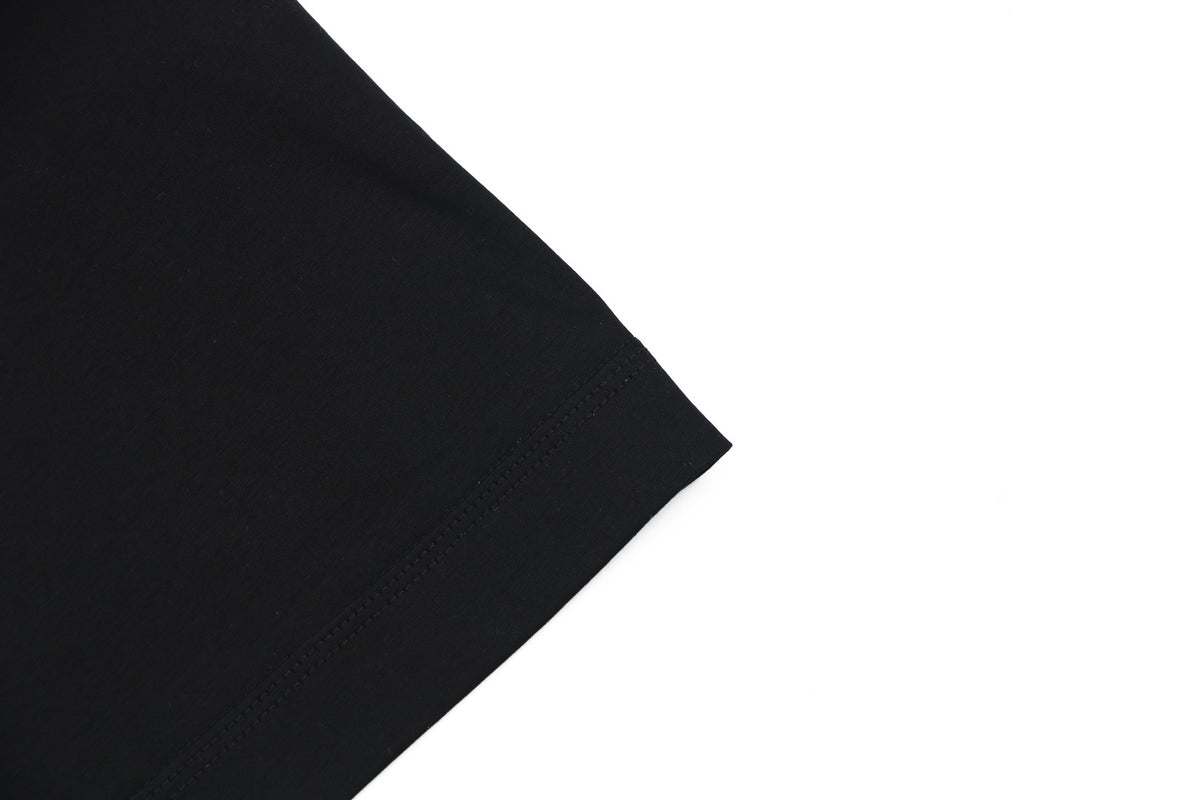 Burberry Equestrian Knight Embroidered Short Sleeve Tee — Black