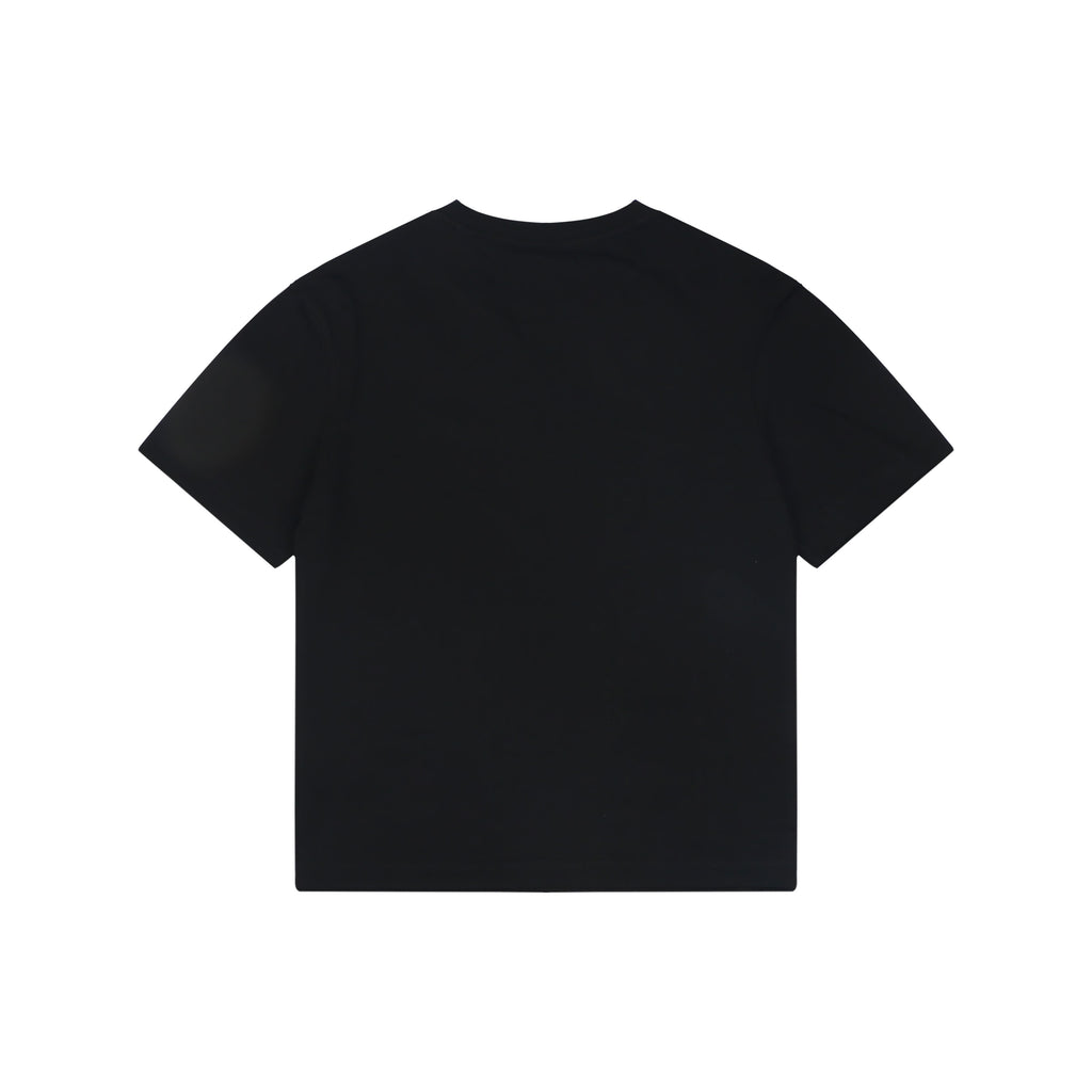 Burberry Equestrian Knight Embroidered Short Sleeve Tee — Black