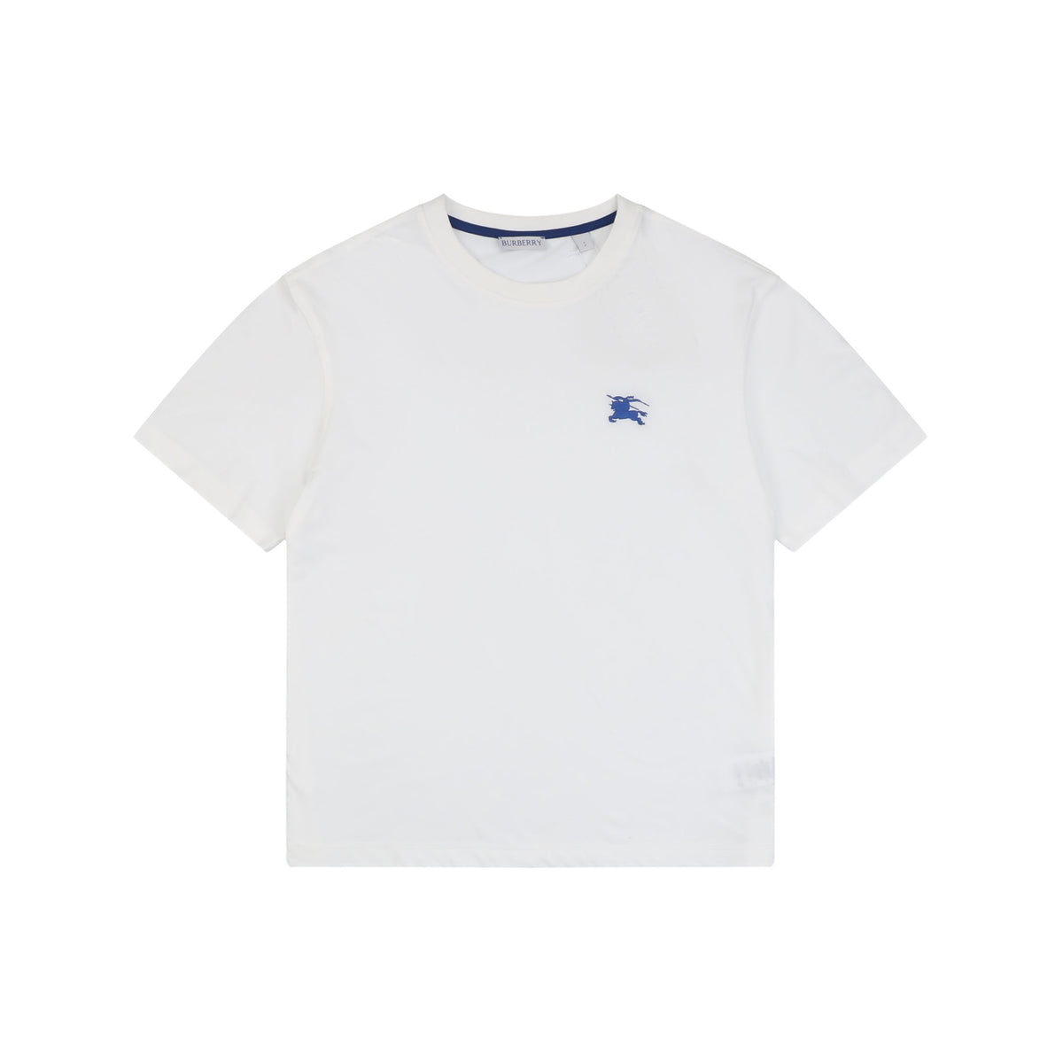 Burberry Equestrian Knight Embroidered Short Sleeve Tee — White