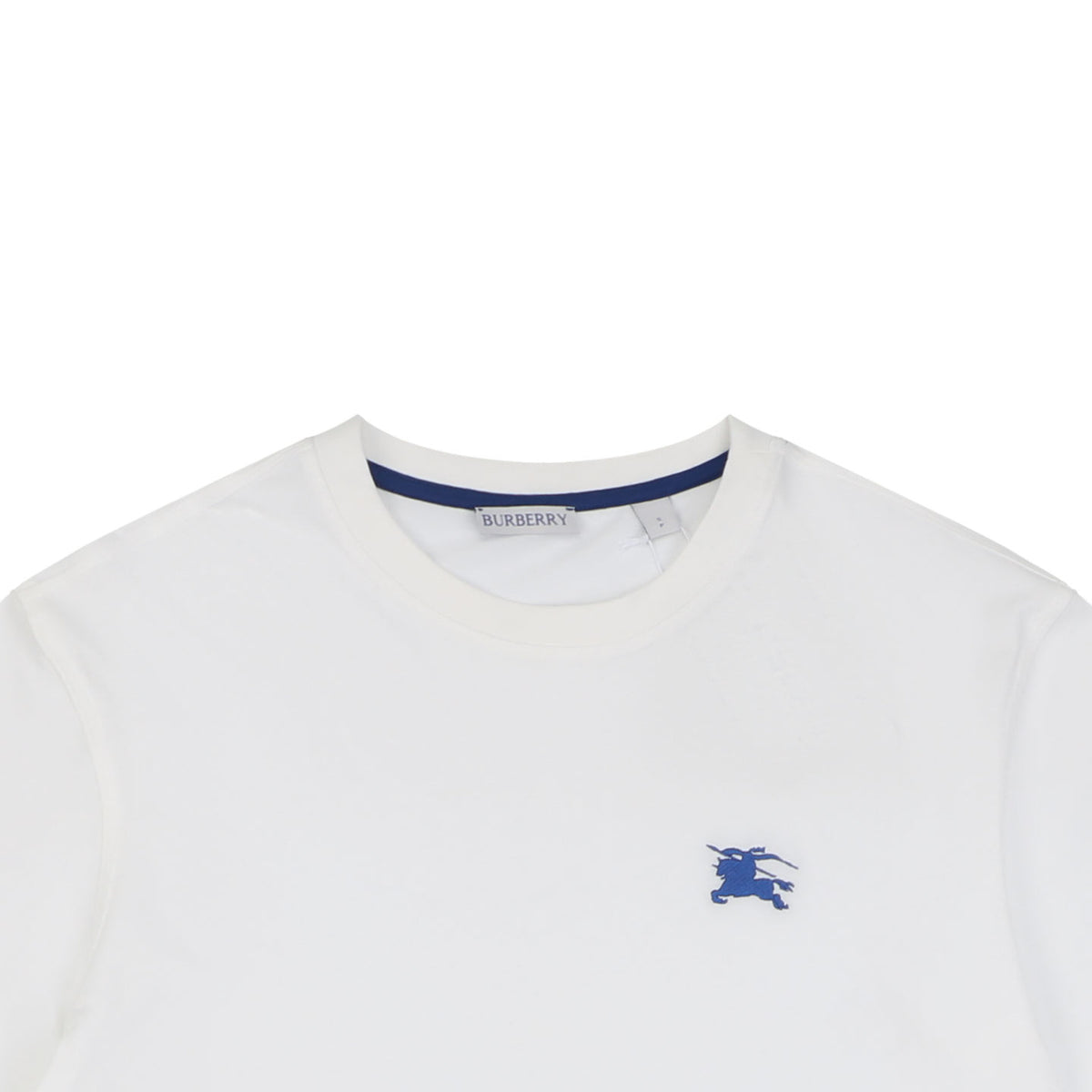 Burberry Equestrian Knight Embroidered Short Sleeve Tee — White