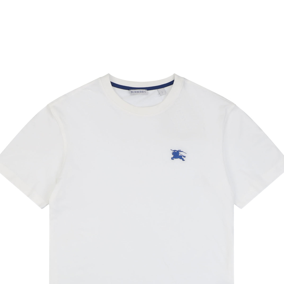 Burberry Equestrian Knight Embroidered Short Sleeve Tee — White