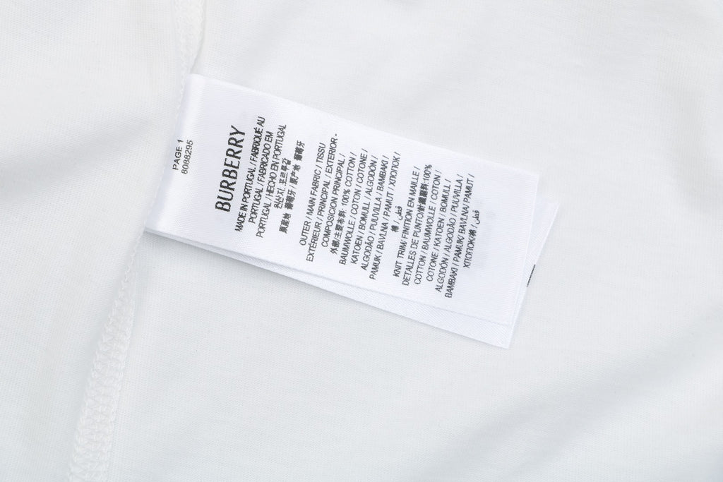 Burberry Equestrian Knight Embroidered Short Sleeve Tee — White