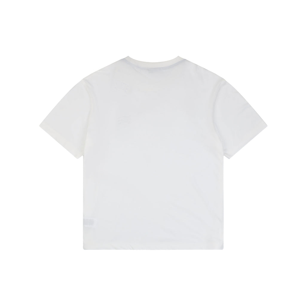 Burberry Equestrian Knight Embroidered Short Sleeve Tee — White