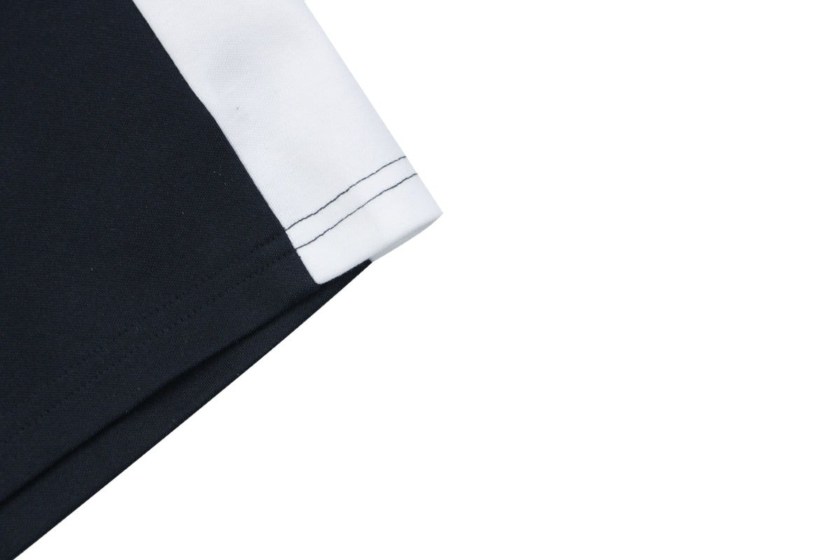 Gucci Interlocked GG Embroidered White Side Panel Shorts — Navy
