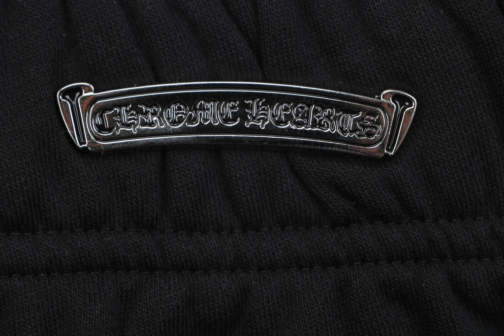 Chrome Hearts Cross Leather Patch Cuffed Sweatpants — Black