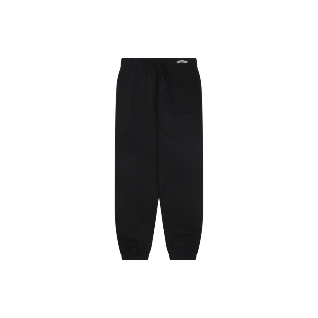 Chrome Hearts Cross Leather Patch Cuffed Sweatpants — Black