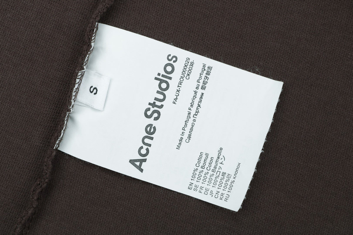 Acne Studios Acne Gym Arc Leather Appliqé Short Sleeve Tee — Dark Brown