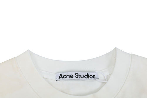 Acne Studios ACNE GYM Arc Leather-Appliqué Letter Short Sleeve Tee — Off White
