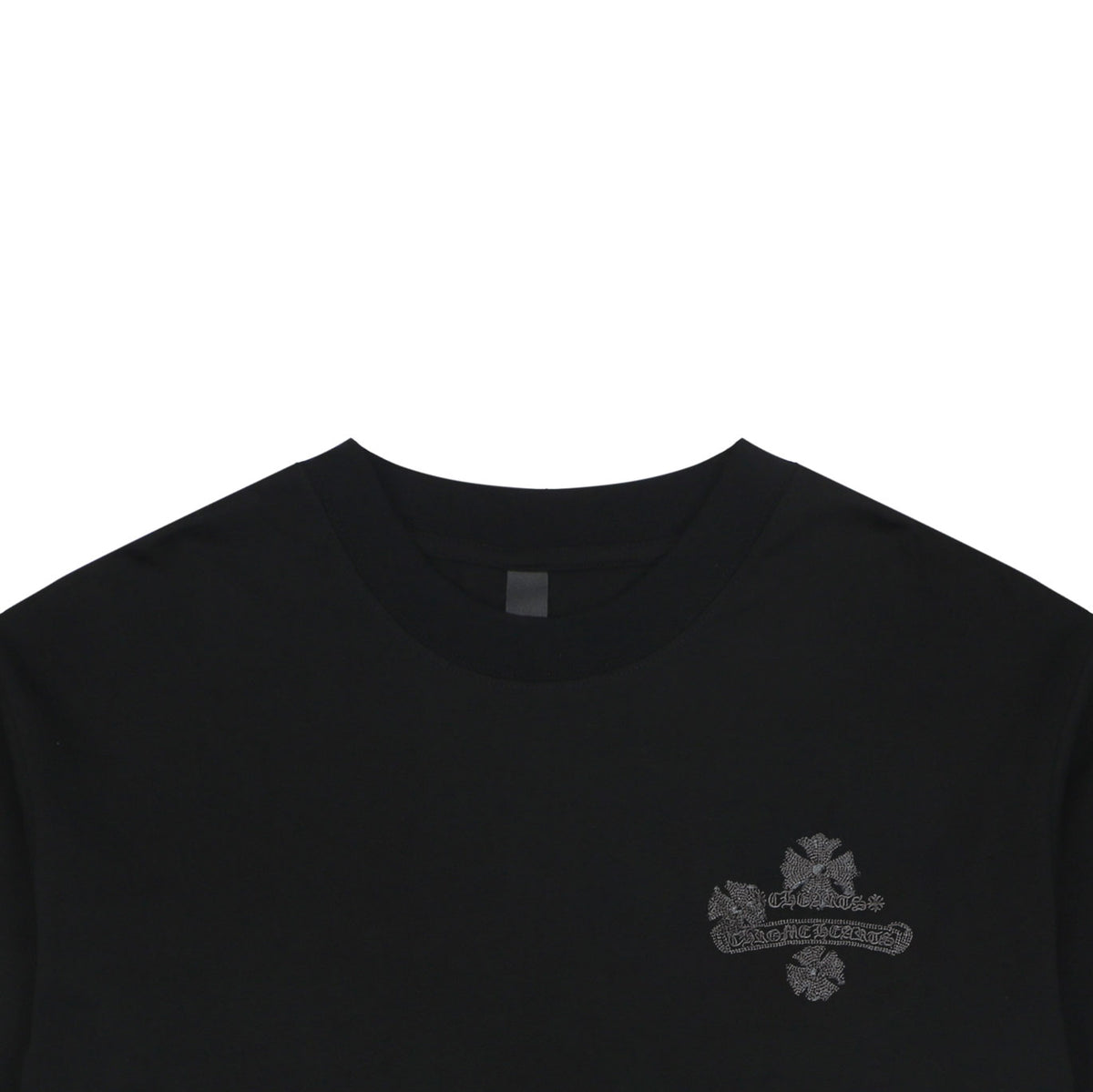 Chrome Hearts Floral Cross Stitch Embroidery Short Sleeve Tee — Black