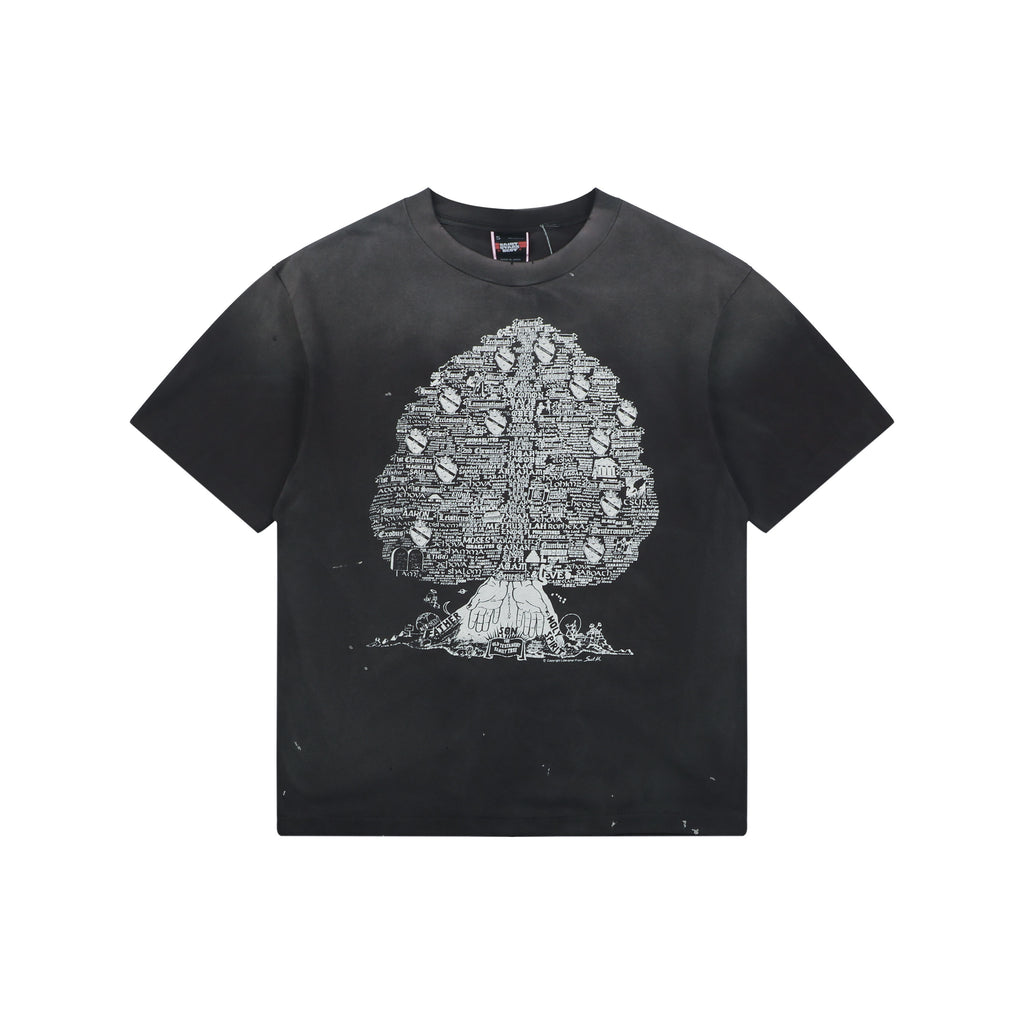 Saint Michael Tree of Life Print Short Sleeve Tee — Vintage Black