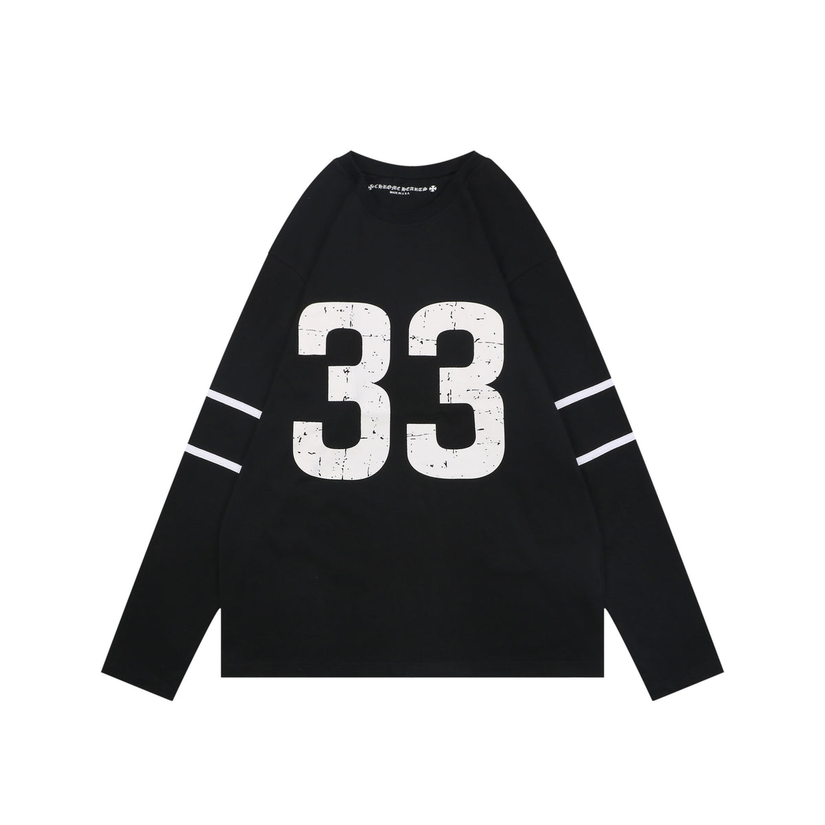 Chrome Hearts No.33 Sanskrit Cross Print Long Sleeve Tee — Black