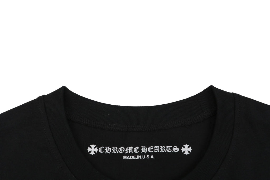 Chrome Hearts No.33 Sanskrit Cross Print Long Sleeve Tee — Black