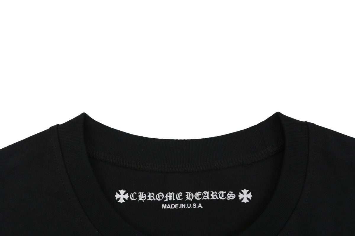 Chrome Hearts No.33 Sanskrit Cross Print Long Sleeve Tee — Black