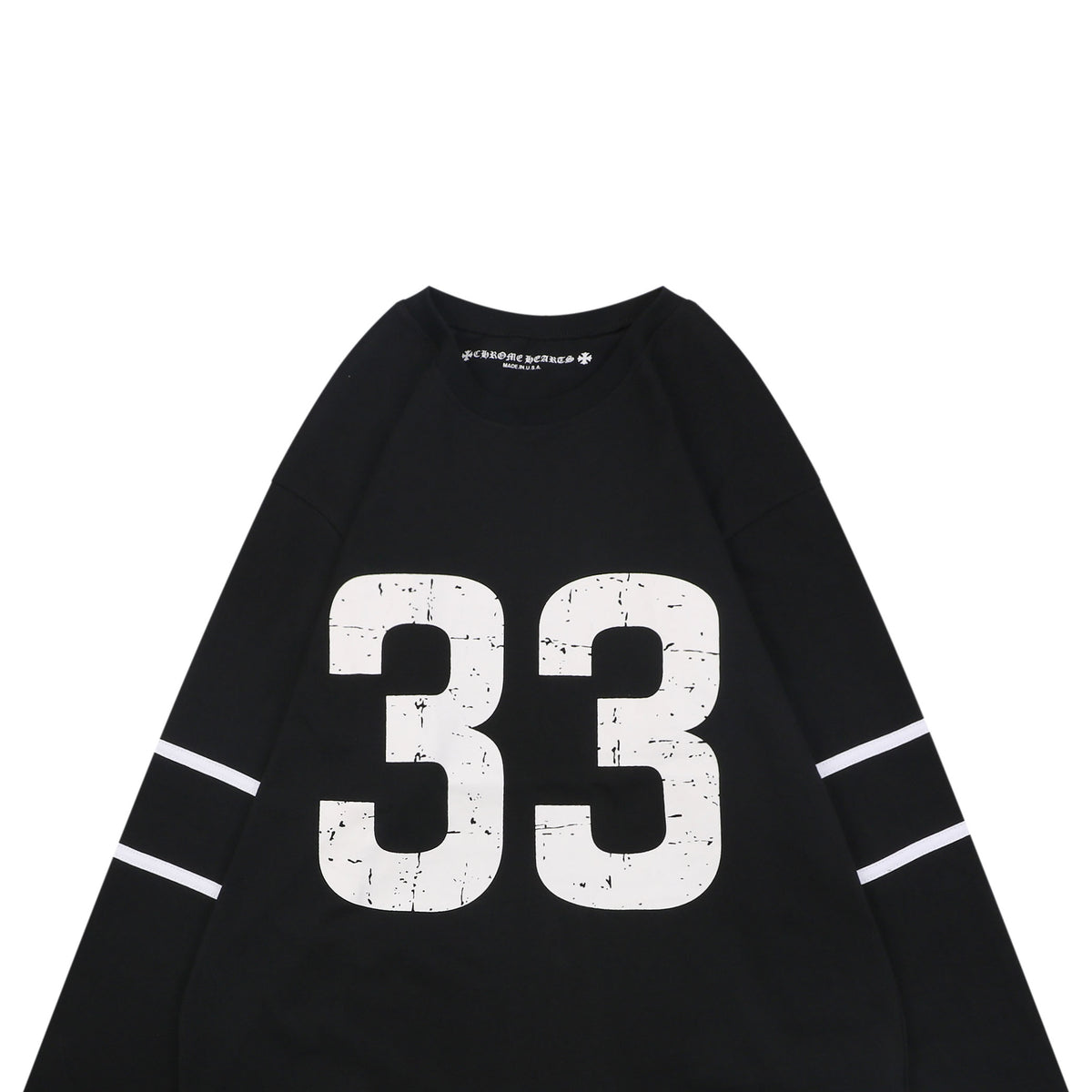 Chrome Hearts No.33 Sanskrit Cross Print Long Sleeve Tee — Black