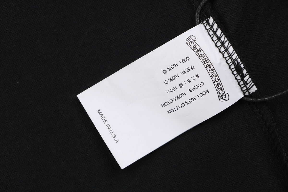 Chrome Hearts No.33 Sanskrit Cross Print Long Sleeve Tee — Black