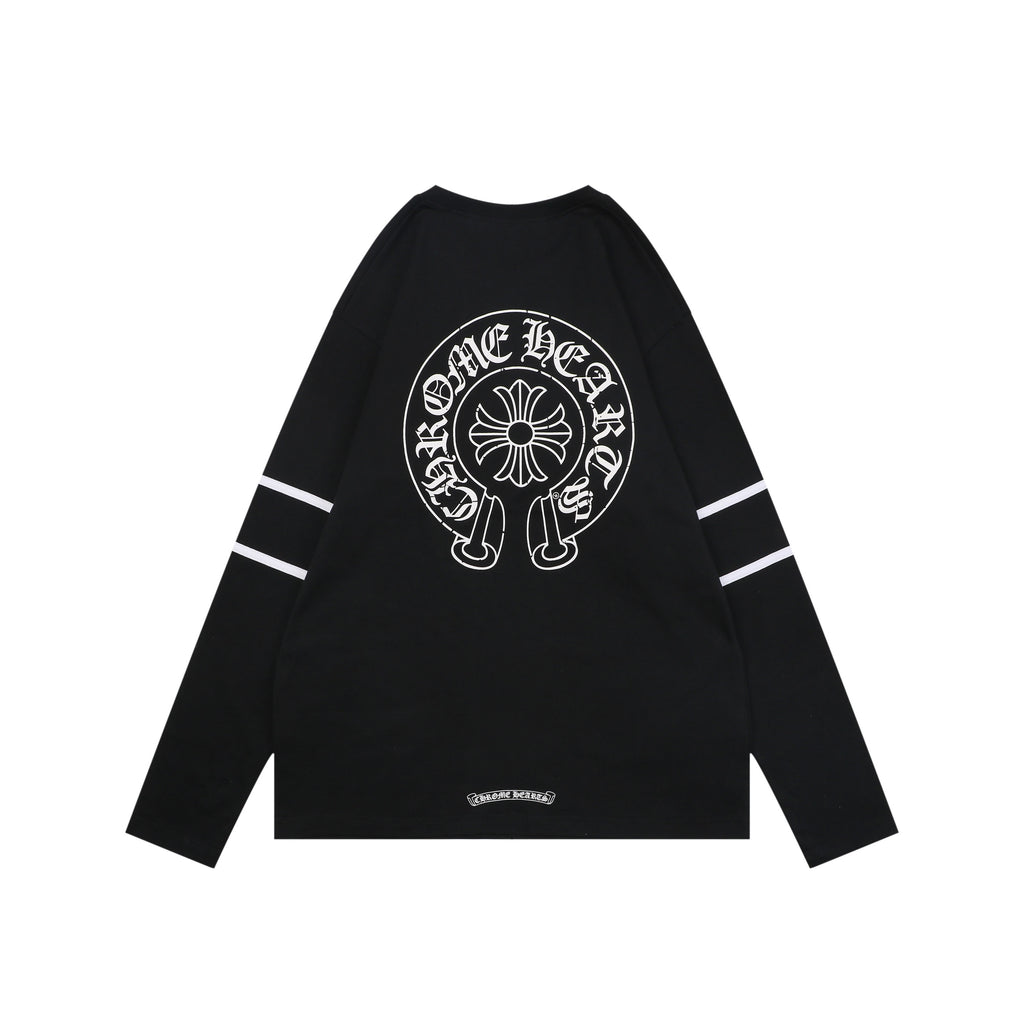 Chrome Hearts No.33 Sanskrit Cross Print Long Sleeve Tee — Black