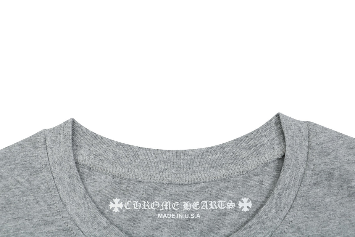 Chrome Hearts No.33 Sanskrit Cross Print Long Sleeve Tee — Grey