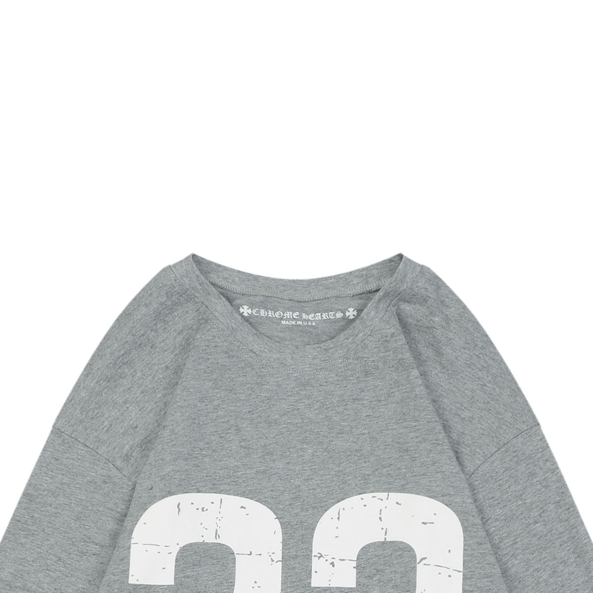 Chrome Hearts No.33 Sanskrit Cross Print Long Sleeve Tee — Grey