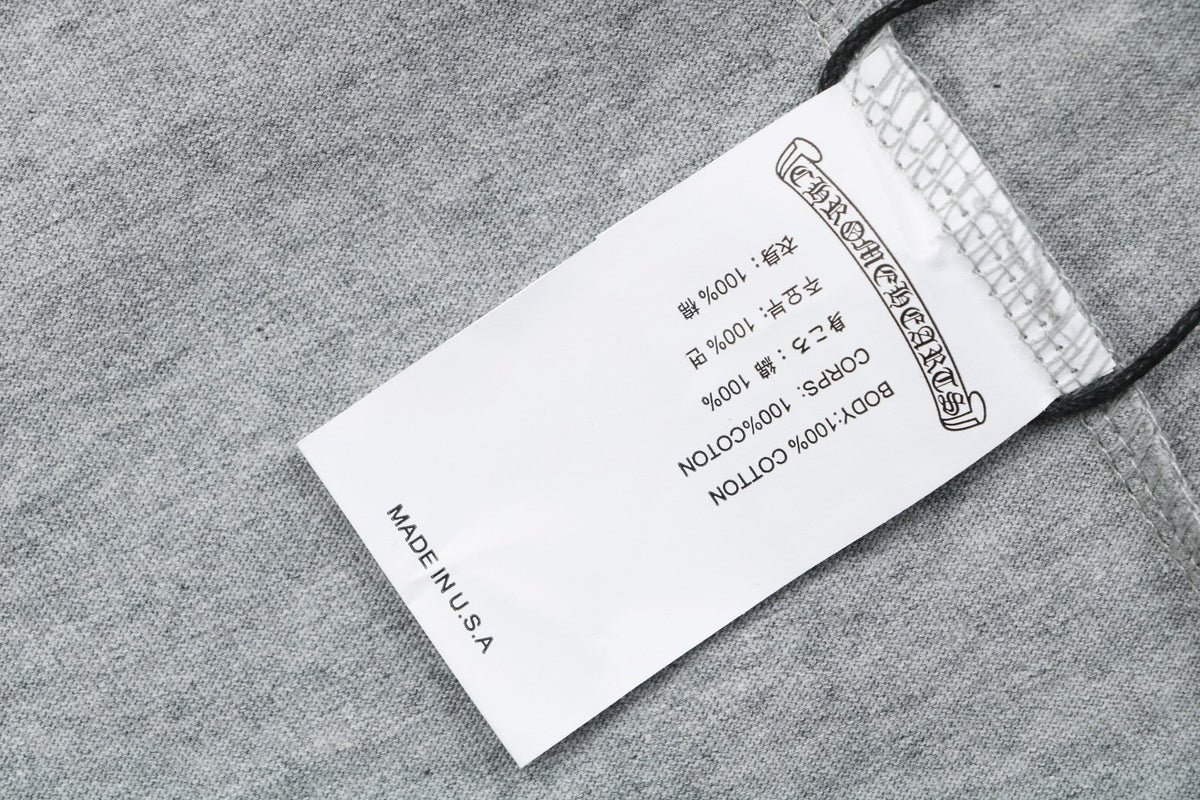 Chrome Hearts No.33 Sanskrit Cross Print Long Sleeve Tee — Grey