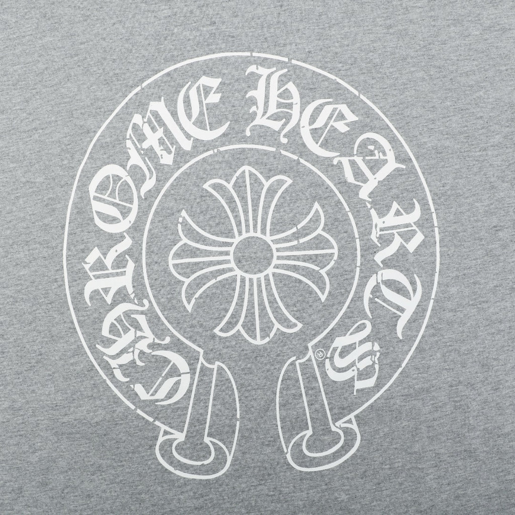 Chrome Hearts No.33 Sanskrit Cross Print Long Sleeve Tee — Grey
