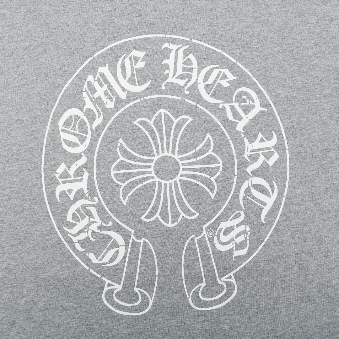 Chrome Hearts No.33 Sanskrit Cross Print Long Sleeve Tee — Grey