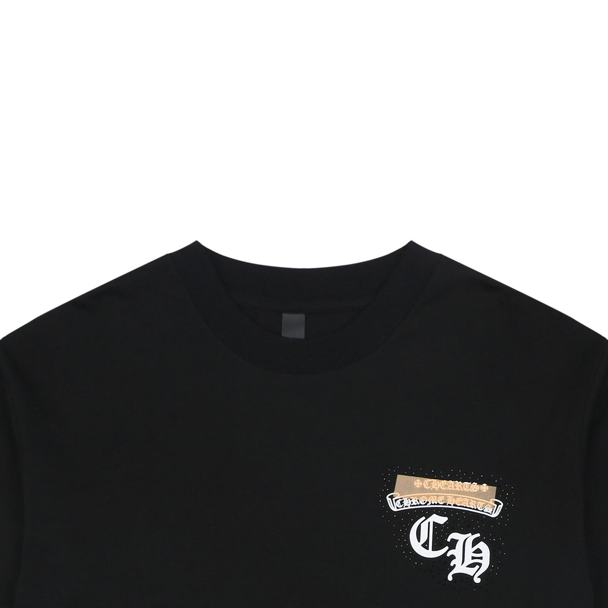 Chrome Hearts Sanskrit Scroll Horseshoe Crest Print Short Sleeve Tee — Black