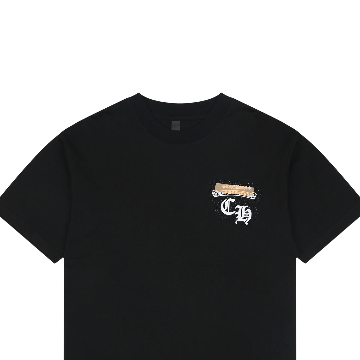 Chrome Hearts Sanskrit Scroll Horseshoe Crest Print Short Sleeve Tee — Black
